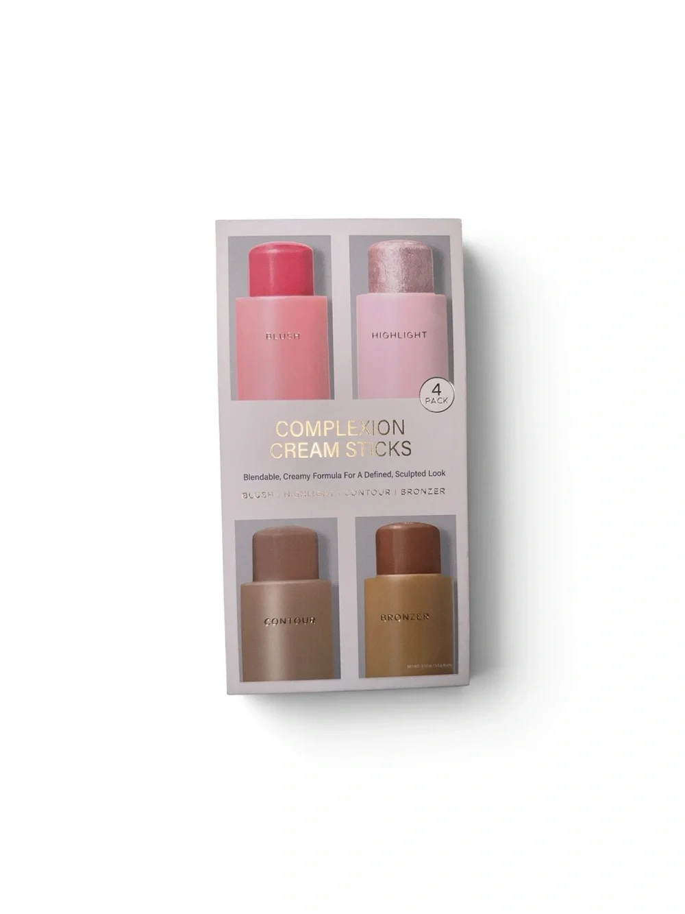 Complexion Cream Sticks 4-Pack - Pink Blush & Highlight, Contour, Bronzer